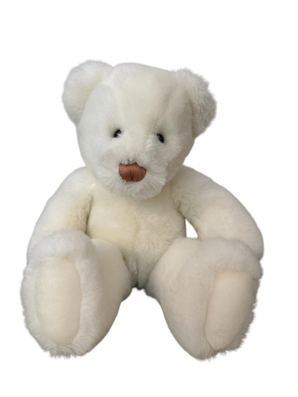 Gund Rare 1985 Vintage Plush 14”White Teddy Bear Sitting Stuffed Animal